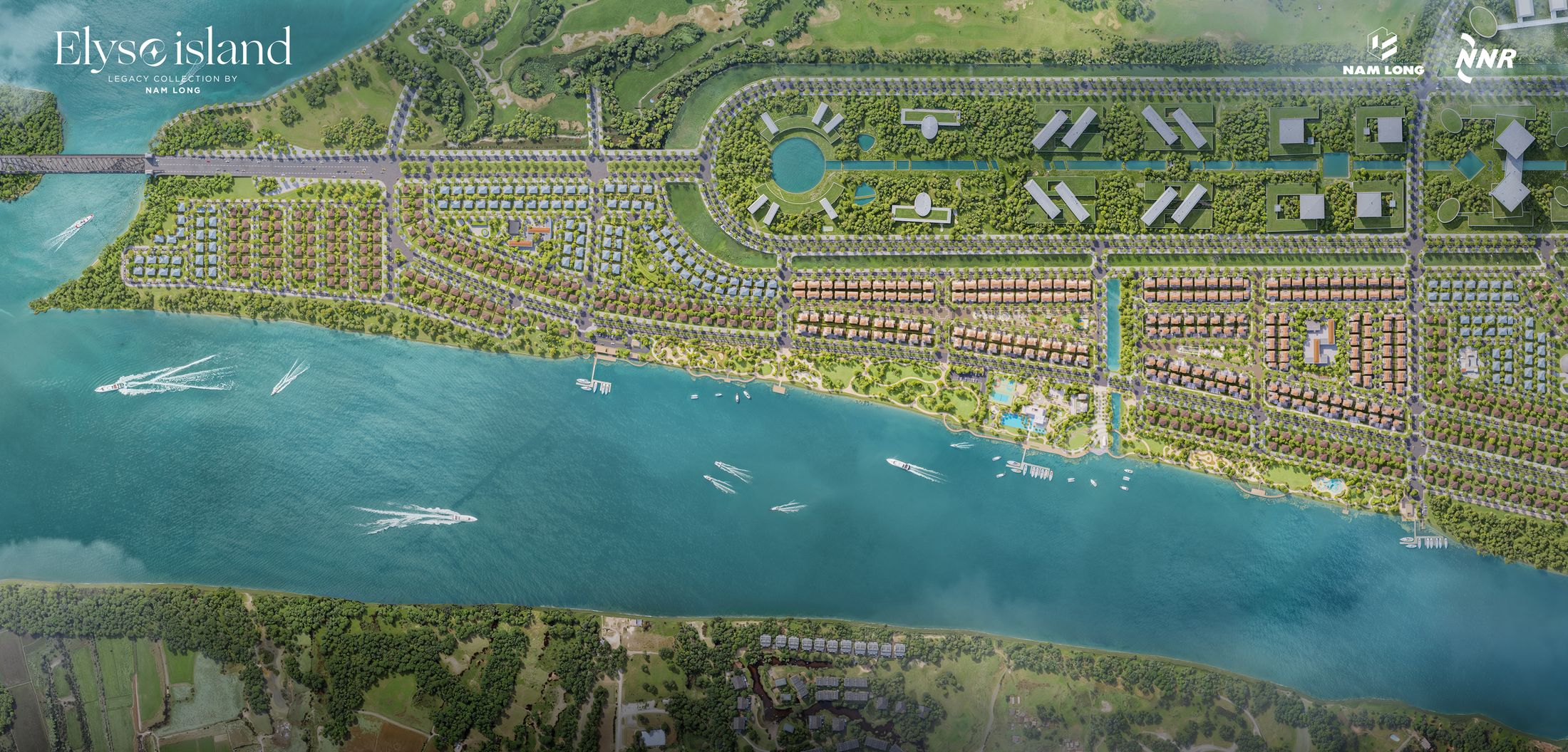Mặt bằng tổng thể Elyse Island — Zone B và Zone C bên công viên bờ sông