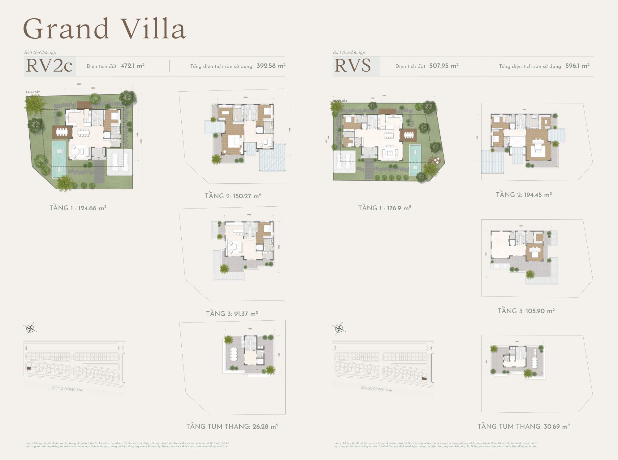 Mặt bằng Grand Villa RV2c và RVS