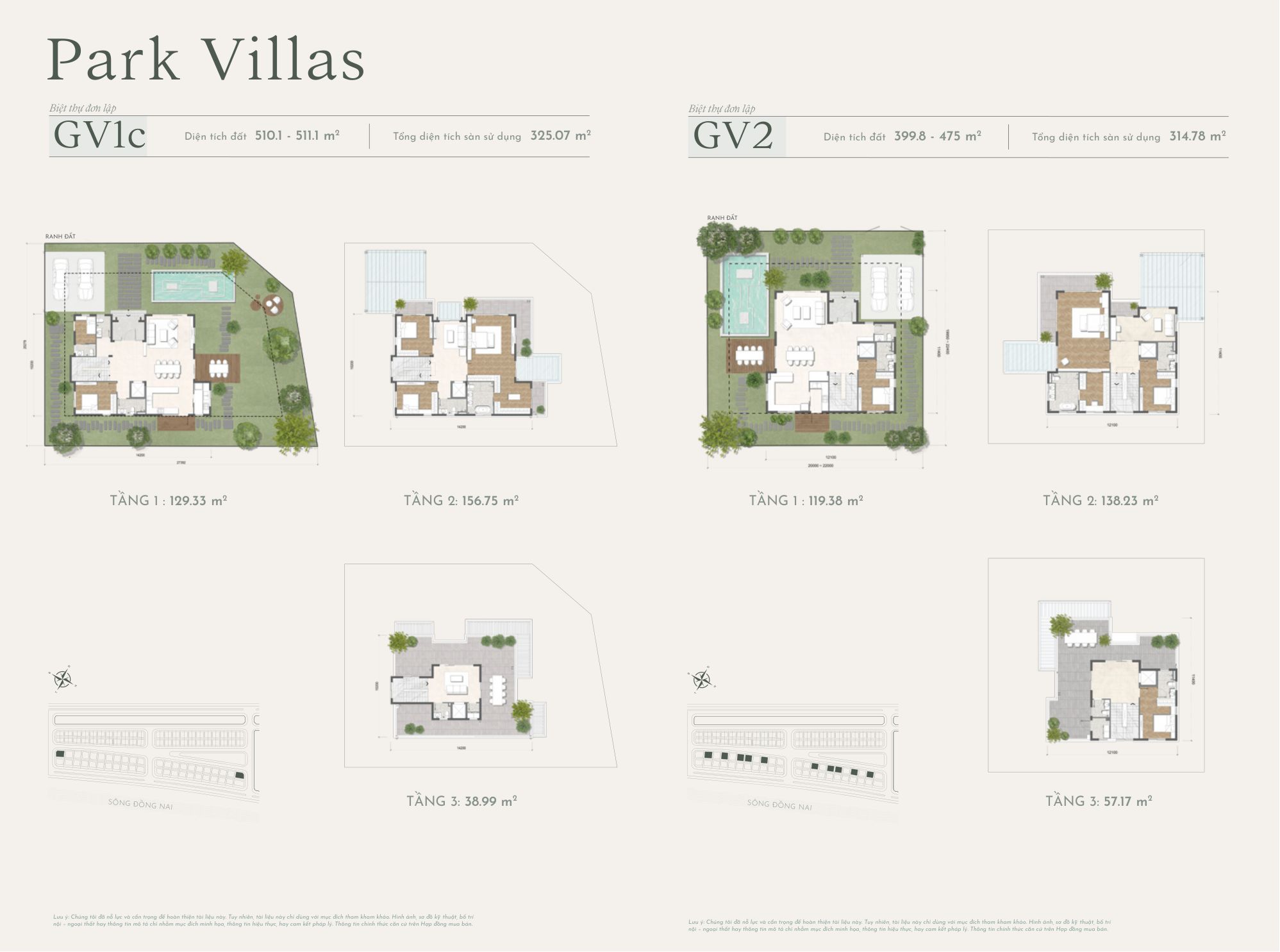 Mặt bằng Park Villa GV1c và GV2